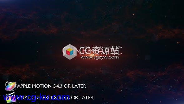 FCPX模板-大气电影预告片标题粒子背景文字宣传片头的图片1