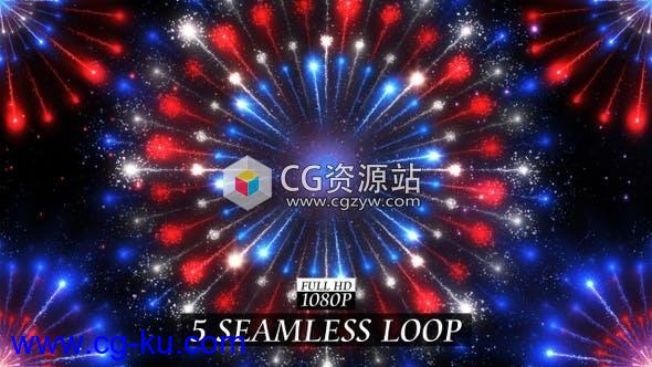 5种烟花闪闪发光纪念日狂欢节庆典聚会背景视频素材的图片1
