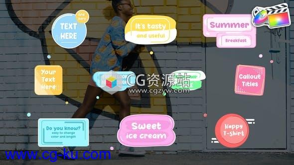 FCPX插件-10组卡通标注标题文本动画的图片1