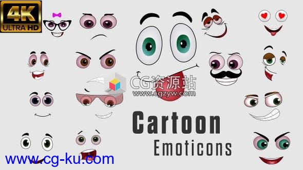 29个4K卡通表情综艺贴图面部动画循环视频素材的图片1