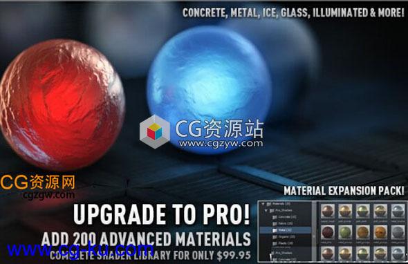 AK大神出品的C4D材质球，Videocopilot Pro Shaders for C4D的图片1