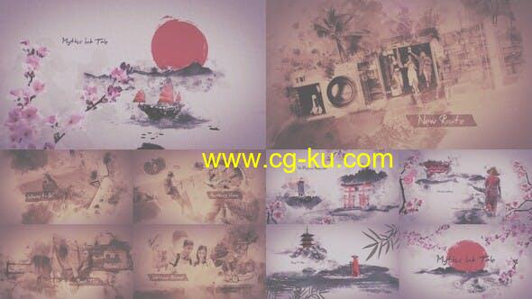 AE模板-水墨风格设计元素宣传片头 Mythic Ink Bundle的图片1