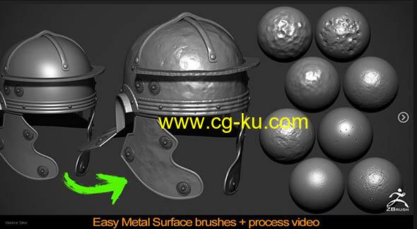 8组金属表面笔刷ZBrush预设的图片1