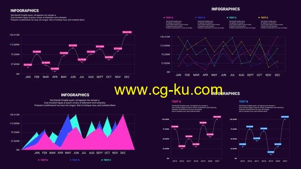 PR预设-可定制线条信息图点线趋势数据动画 Customizable Line Infographics的图片1