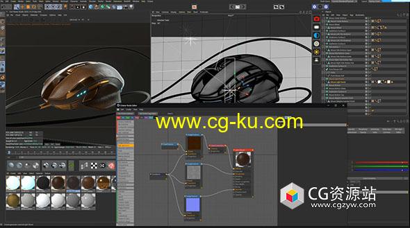 C4D鼠标模型材质灯光渲染输出渲染教程的图片1