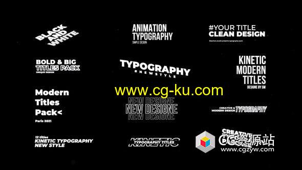 FCPX插件-12组4K时尚文字排版标题 Typography Titles 2.0的图片1