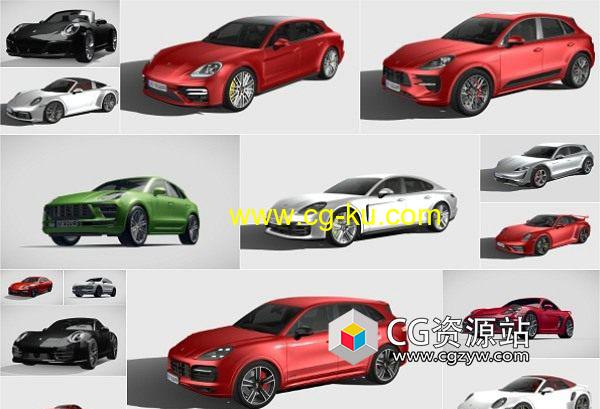 30组保时捷汽车系列3D模型 2013-2021 (FBX)的图片1
