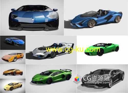 14组兰博基尼汽车系列3D模型 2019-2022 (FBX)的图片1