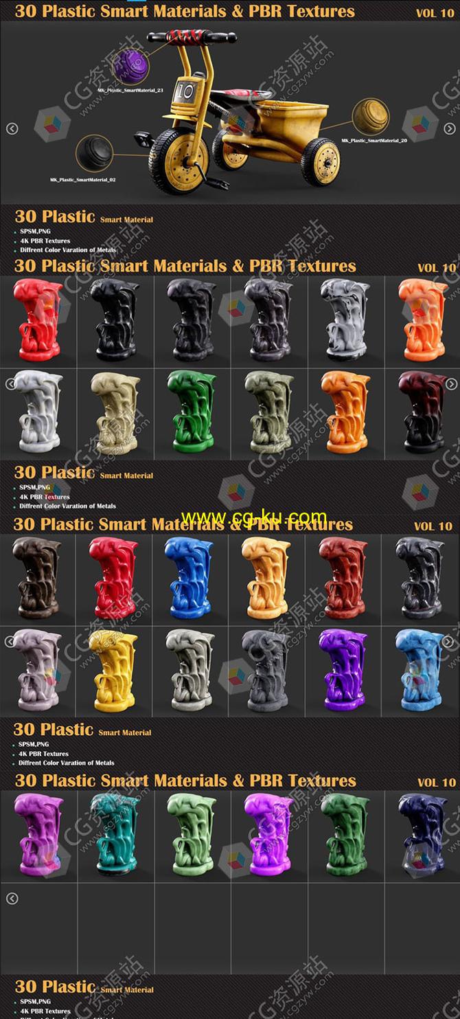 30种Substance塑料智能材质预设PBR纹理第10卷的图片2