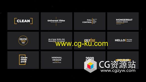 FCPX插件-12组4K文字标题字幕动画 Clean Titles的图片1