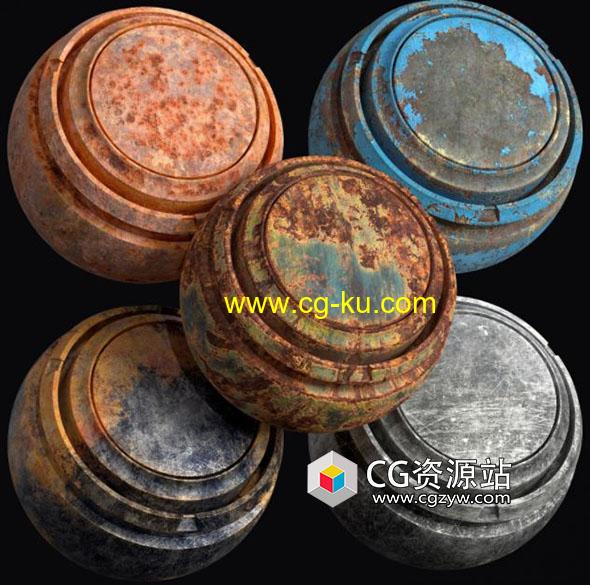 5组Substance金属磨损铁锈智能材质预设spsm格式的图片1
