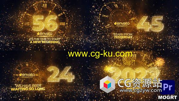 PR模板-新年倒计时发光粒子片头动画 New Year Countdown 2022的图片1