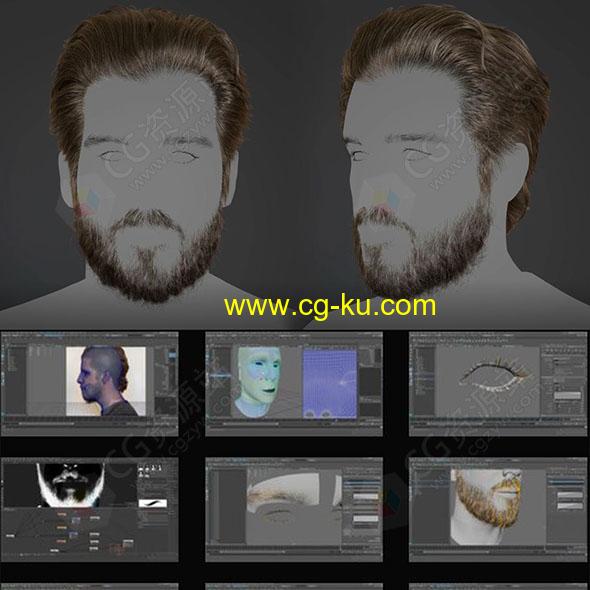 使用Xgen制作男性面部毛发头发Maya视频教程的图片1