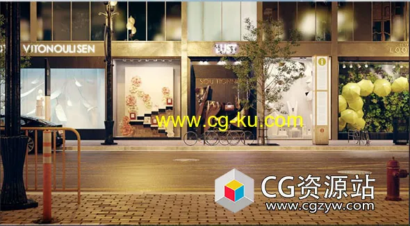36个城市街道商店门面高质量3D模型 Archmodels vol. 239 (3DS MAX格式)的图片1