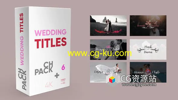 FCPX插件-6组4k创意设计浪漫线条花蔓婚礼标题动画 Wedding Titles的图片1