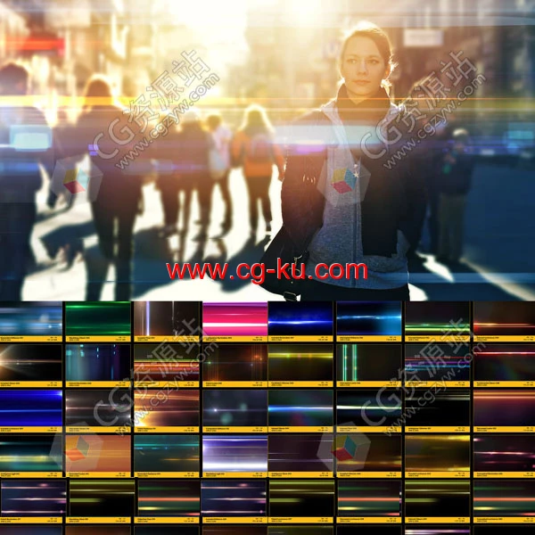 99组4K横向条纹光线镜头光效叠加视频素材 BBV32的图片1