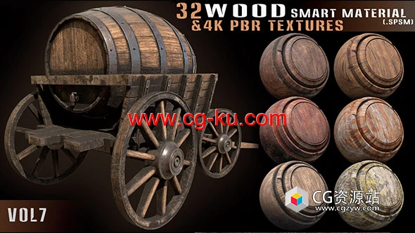 32组Substance木头材质预设+4K PBR Textures – Vol.7的图片1