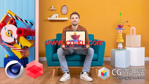 C4D Redshift渲染器抽象图形建模动画视频教程的图片1