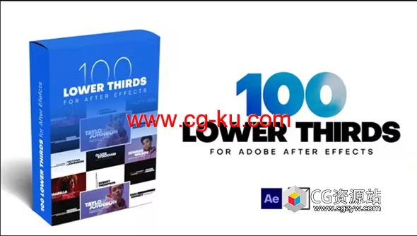 AE模板-100组4K时尚文字标题字幕条动画 100 Lower Thirds的图片1