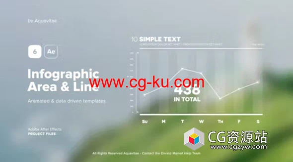 AE模板-信息图表区域图折线图进度读取动画 Infographic Area & Line Graphs的图片1