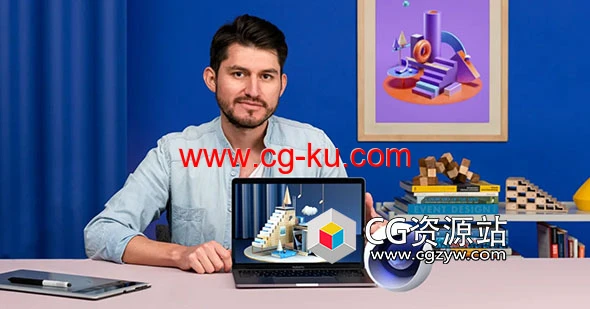 C4D创意插画电商风格三维场景合成教程的图片1