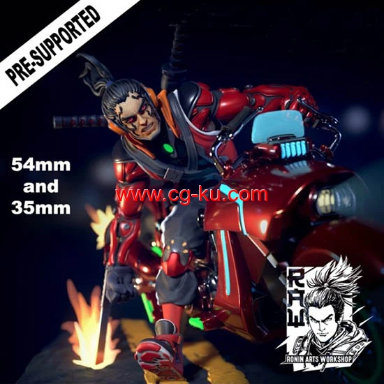 游戏角色3D打印模型 Cyber​​​​punk BikerTakeshi的图片1