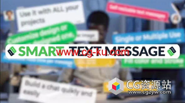 AE脚本-手机聊天智能弹窗短信消息对话气泡动画 Smart Text Message的图片1