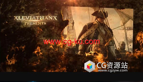 AE模板-动作电影火焰燃烧史诗宣传片头 Fire Paper Cinematic的图片1