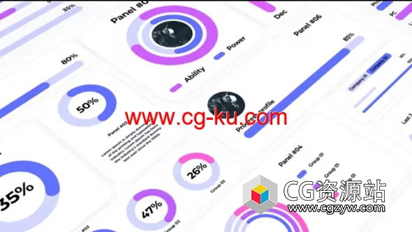 AE模板-简洁信息图表面板数据信息展示动画 Infographics Panel的图片1