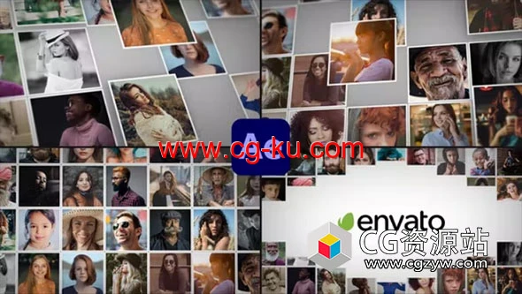 AE模板-时尚多屏照片墙汇聚Logo动画 Mosaic Logo Reveal for After Effects的图片1