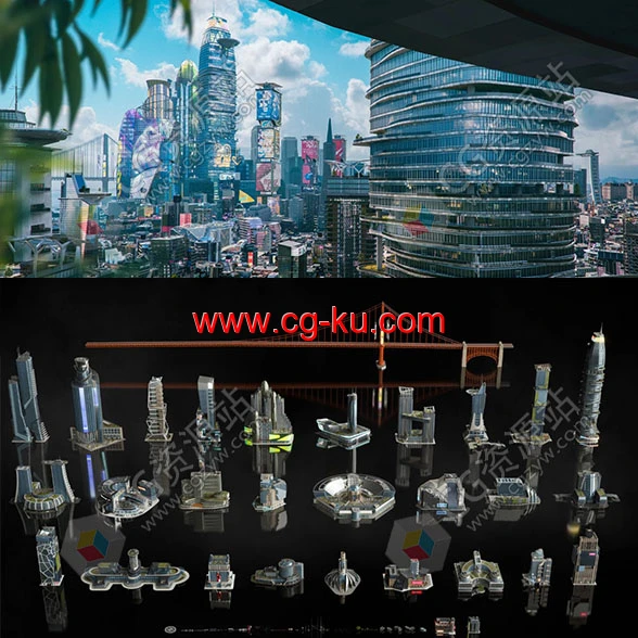 旧金山奢华塔楼豪华酒店现代城市建筑楼房3D模型 Blender格式的图片1