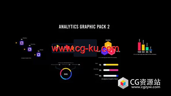 PR模板-6种信息图表分析图形包2 Analytics Graphic Pack 2的图片1