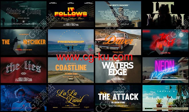 FCPX/PR/PS/达芬奇-20组电影文字标题 V2 FILM TITLES VOL. 2的图片1