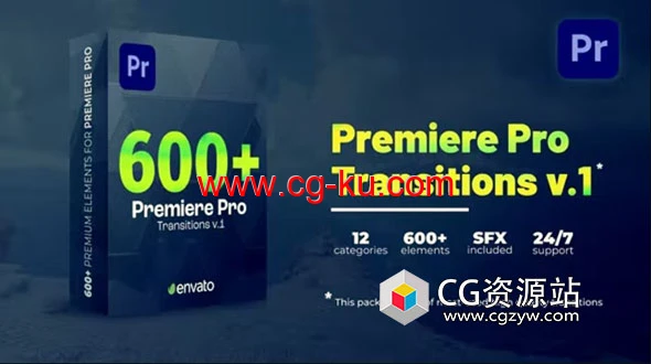 PR模板-600个故障扭曲缩放视频转场过渡预设 Transitions的图片1