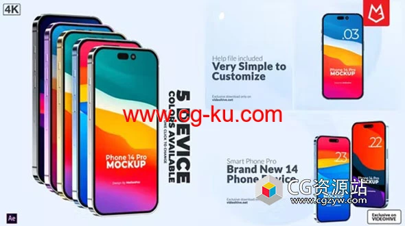 AE模板-Phone 14三维手机界面APP应用动画 Phone 14 Pro Device Mockup的图片1