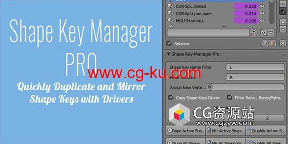 Blender形态键管理插件 Shape Key Manager Pro V1.4.2的图片1