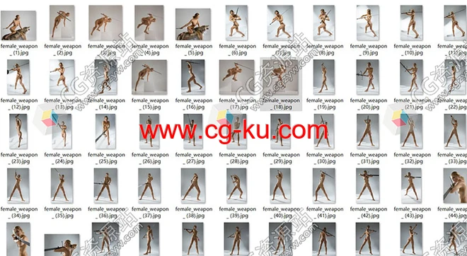 200+剑长矛武器女性角色姿势造型高清参考图片的图片2