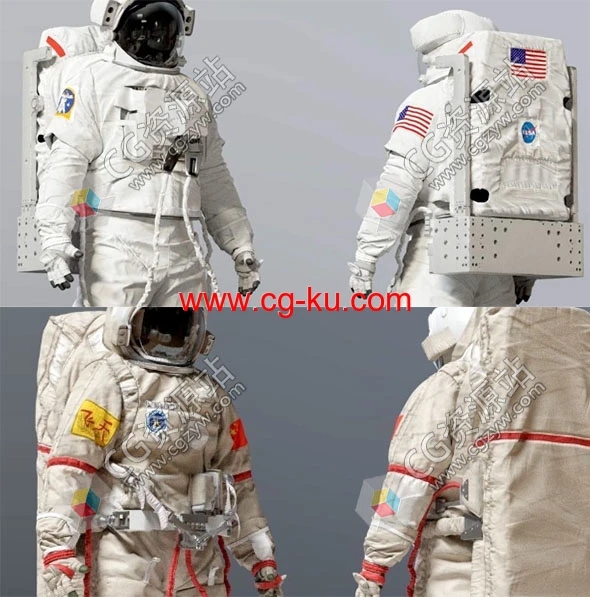 飞天NASA阿波罗宇航服高精度3D模型 Blender/FBX/OBJ格式的图片1