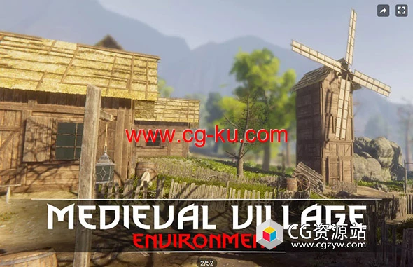 Unity中世纪村庄环境建筑物道具游戏资源素材的图片1