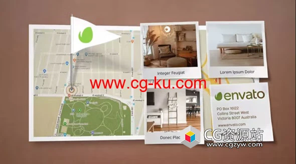 AE模板-地图位置标点图片展示 MAP的图片1