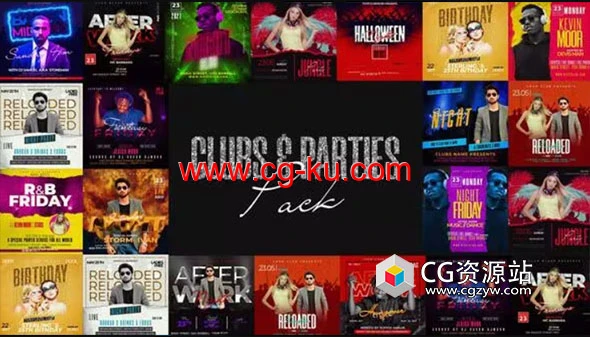 AE模板-俱乐部派对文字排版动画 Clubs & Parties Instagram Pack的图片1
