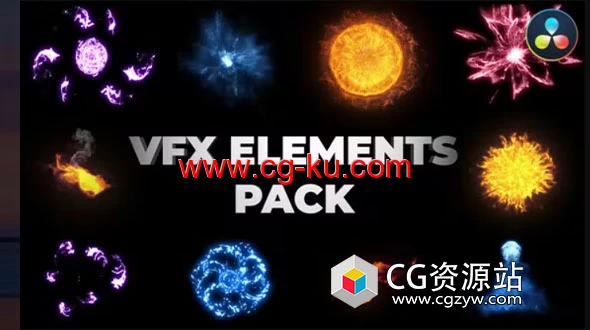 达芬奇模板-VFX粒子电流爆炸能量元素 VFX Energy Elements的图片1