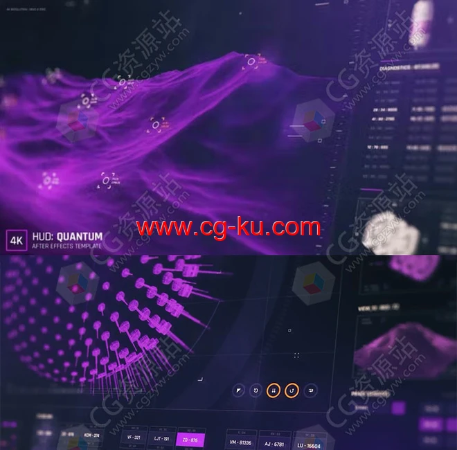 AE模板-160+科技感数据图形HUD操作界面UI复杂元素动画的图片1