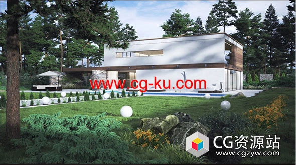 10个户外别墅建筑室外场景3D模型 Archexteriors Vol.39的图片1