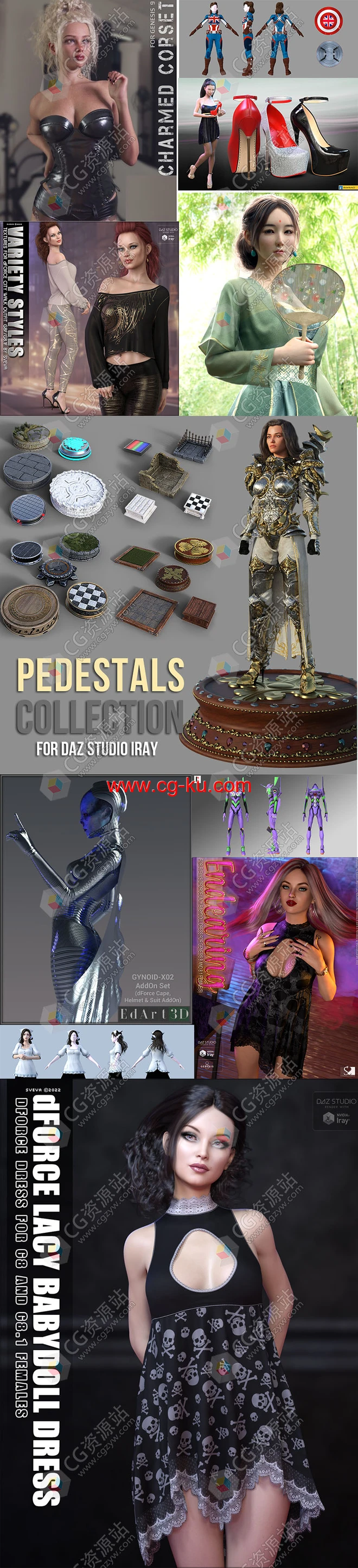 Daz 3D各类角色3D模型合集2022年度12月第一波的图片2