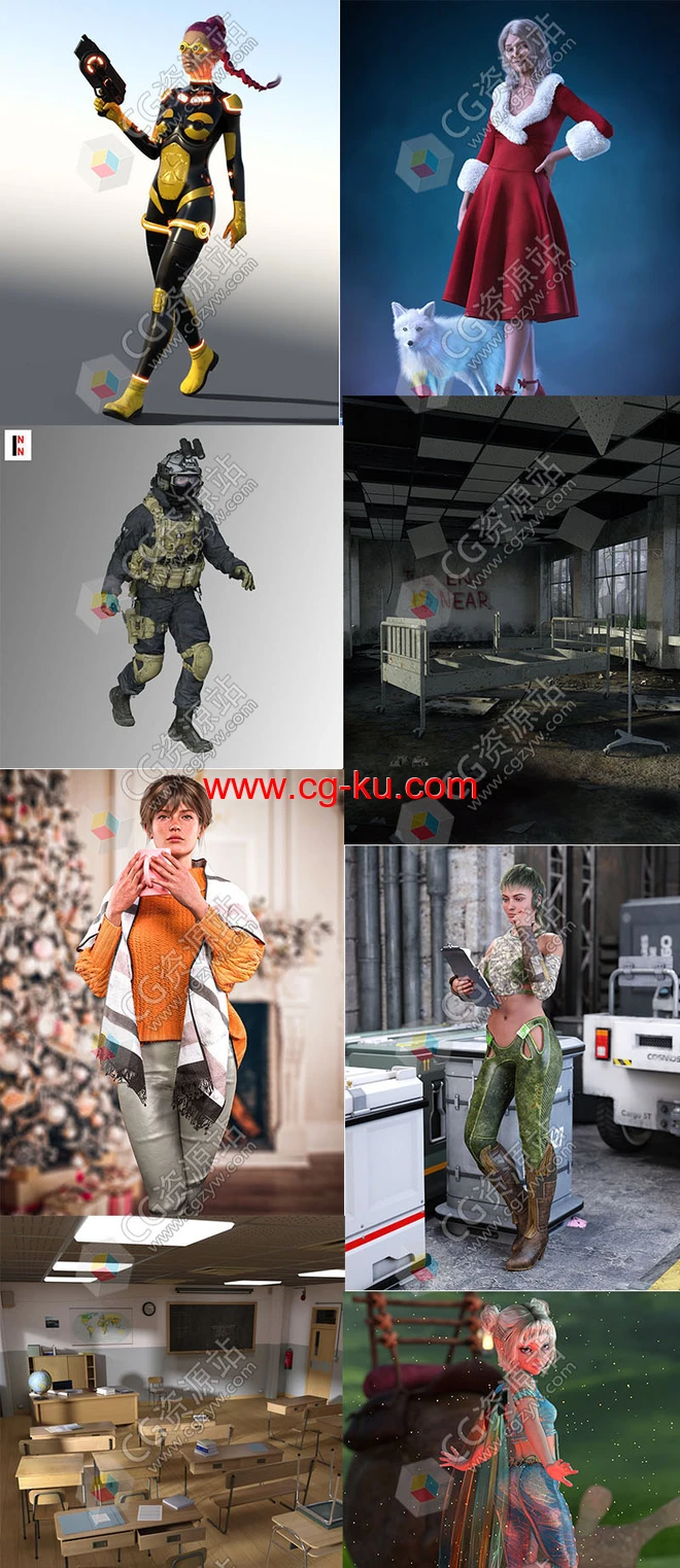 Daz 3D各类角色3D模型合集2022年度12月第三波的图片2