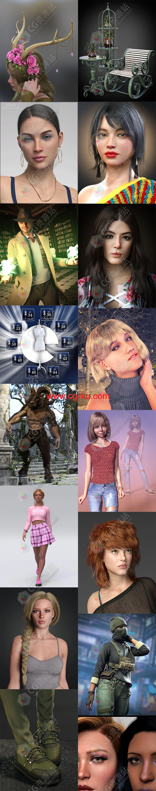 Daz 3D各类角色3D模型合集2023年度1月第一波的图片2