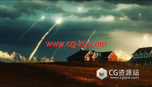 36组导弹发射烟雾炮弹攻击爆炸特效动画视频素材的图片1