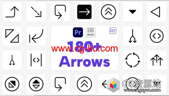 AE/PR模板-180组箭头图标动画Big Pack Arrows的图片1