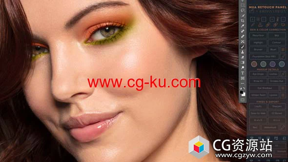 专业人像修图美容化妆磨皮PS插件 MUA Retouch Panel 1.0.1的图片1